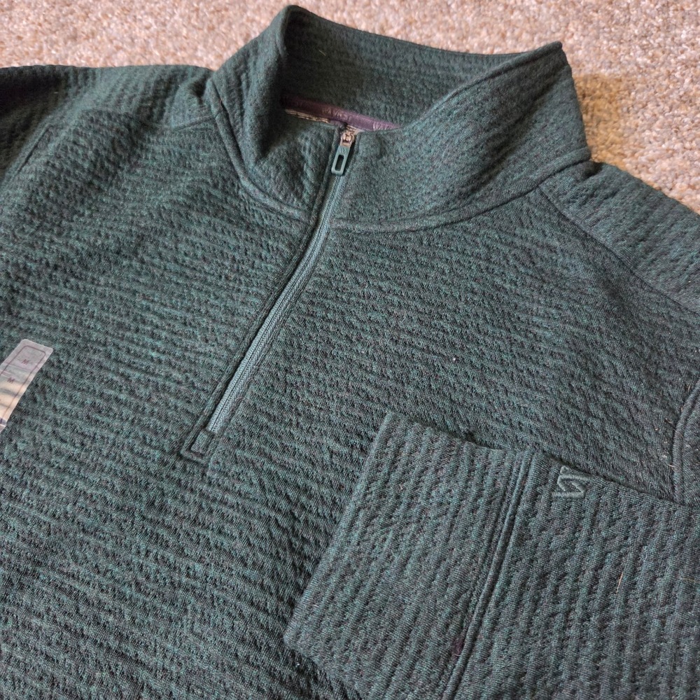 VRST Mens Recharge Lunar 1/4 Zip Pullover Olive Shadow Heather Green Medium NEW
